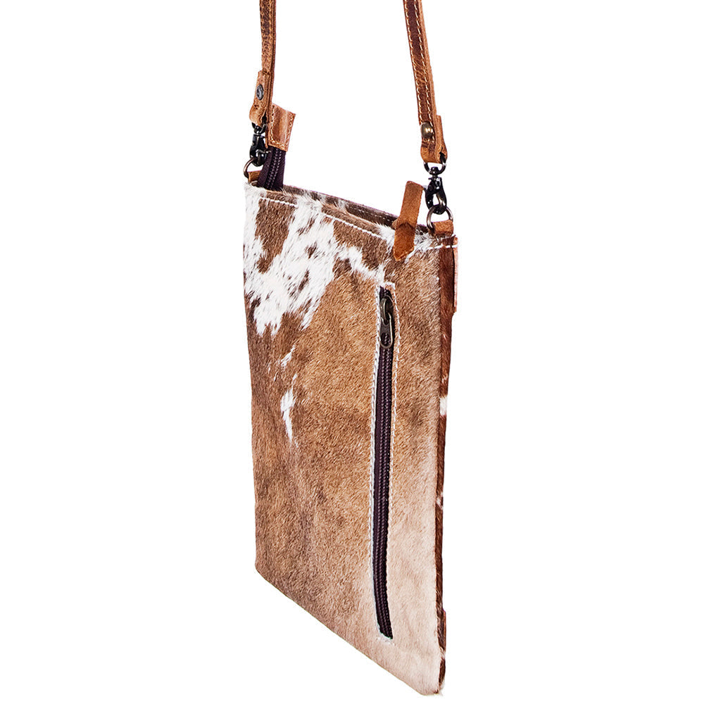 American Darling ADBGS200BRW Hand Tooled Hair On Genuine Leather Women Bag Western Handbag Purse
