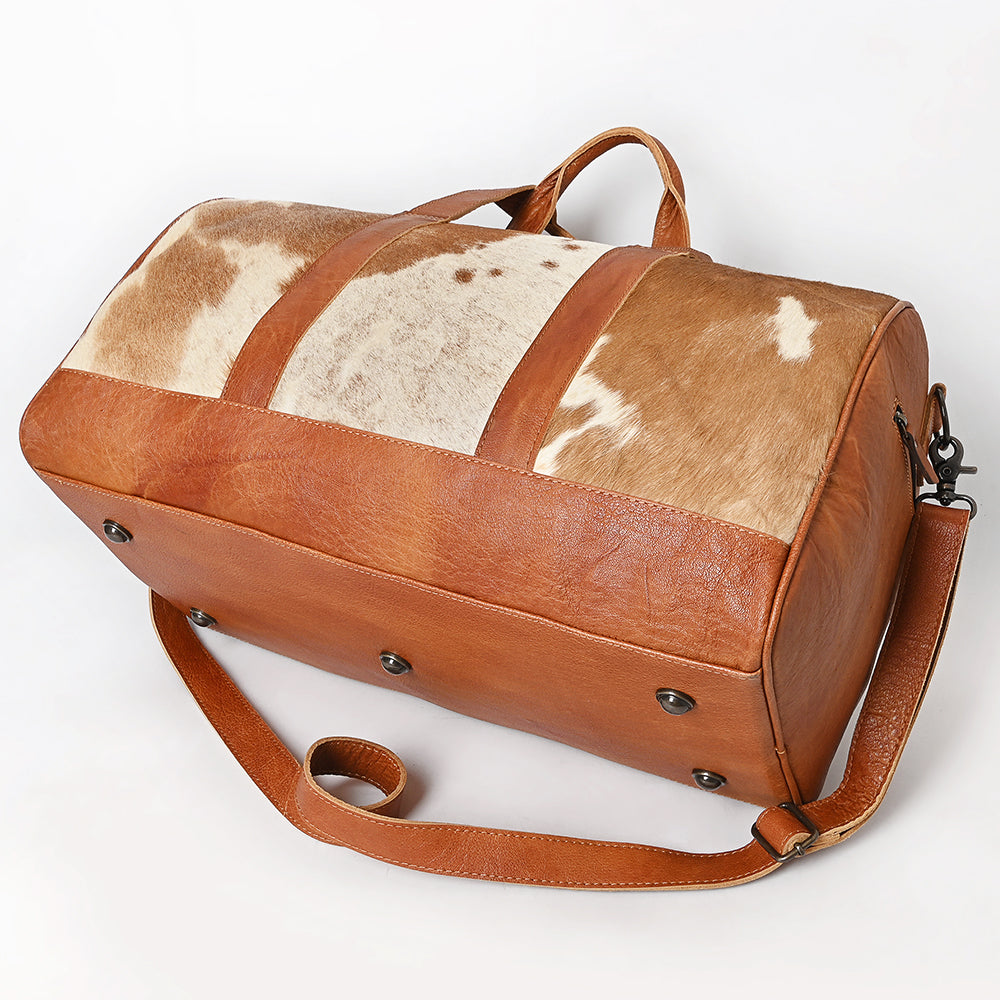 American Darling ADBGS174TAW Duffel Hair On Genuine Leather Women Bag Western Handbag Purse