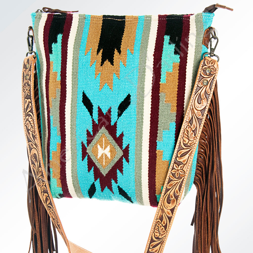American Darling ADBG208 Large Crossbody Saddle Blanket Genuine Leather Women Bag Western Handbag Purse