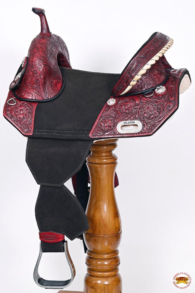 Hilason Western Horse Treeless Trail Barrel American Leather Saddle