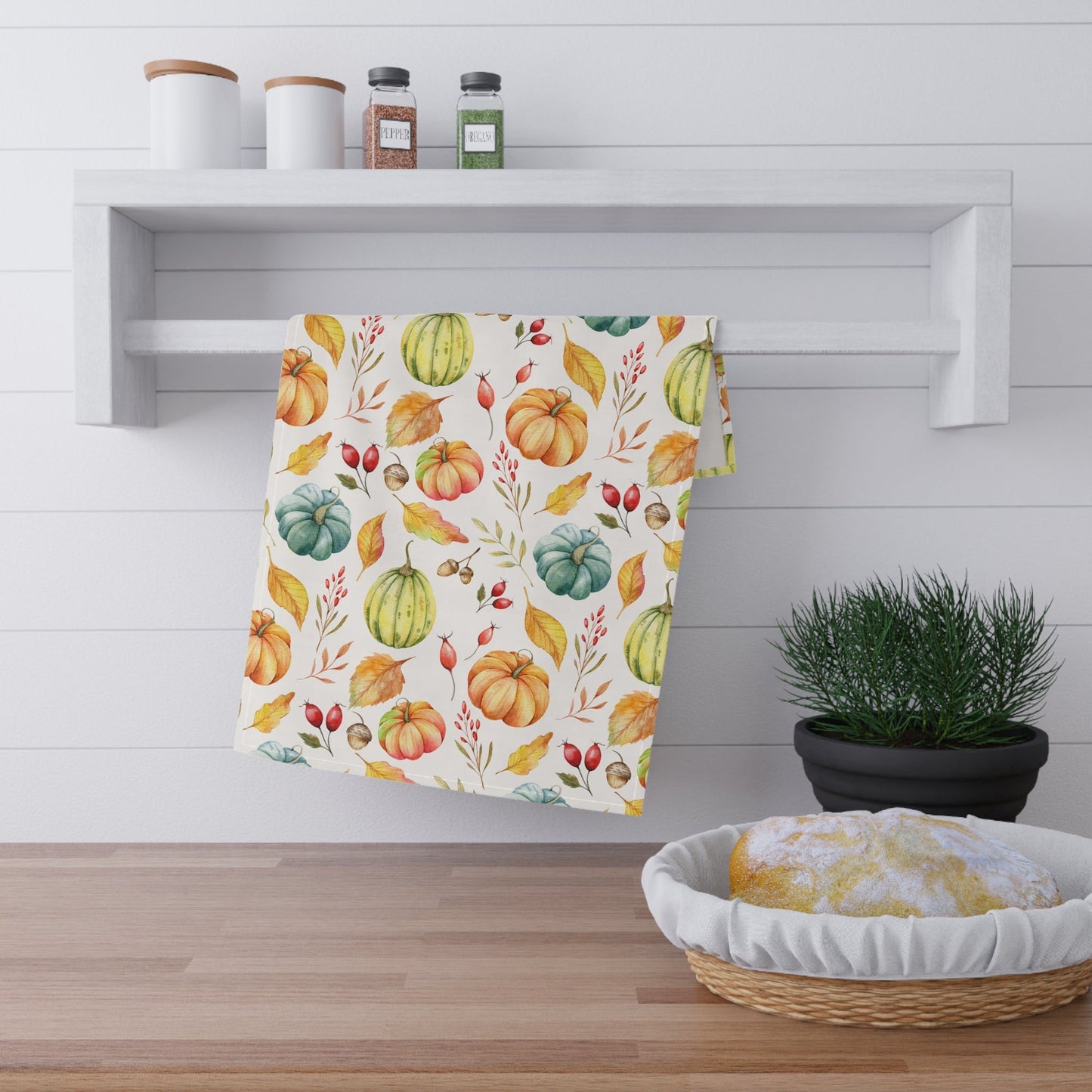 Autumn Harvest Tea Towels | Fall Decor, Kitchen Textile, Thanksgiving, Home Gift, Pumpkin Design