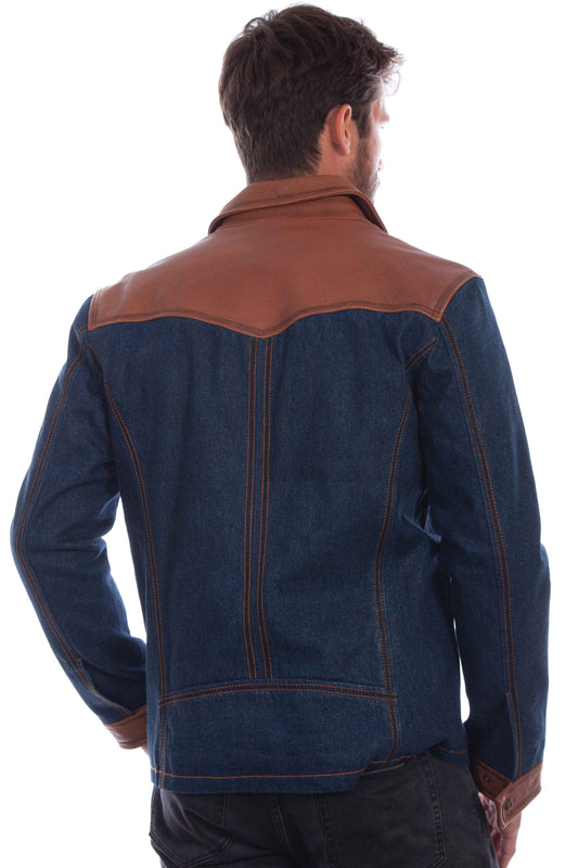 Denim W/leather Trim - 1093