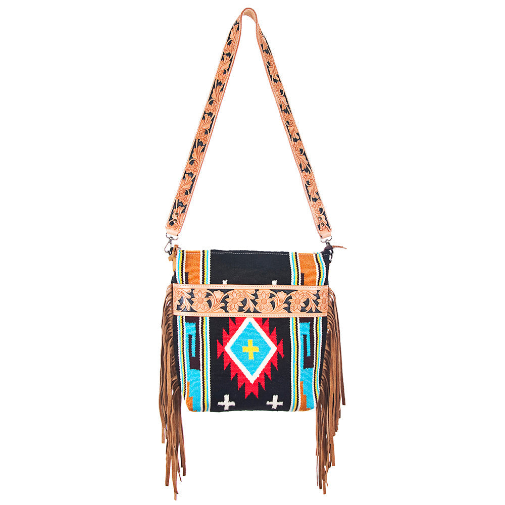 ADBG279 American Darling Hand Tooled Saddle Blanket Genuine Leather Women Bag Western Handbag Purse