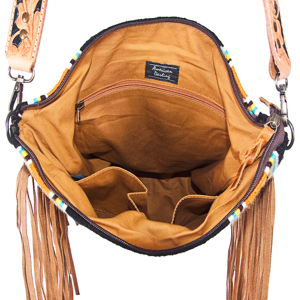 ADBG279 American Darling Hand Tooled Saddle Blanket Genuine Leather Women Bag Western Handbag Purse