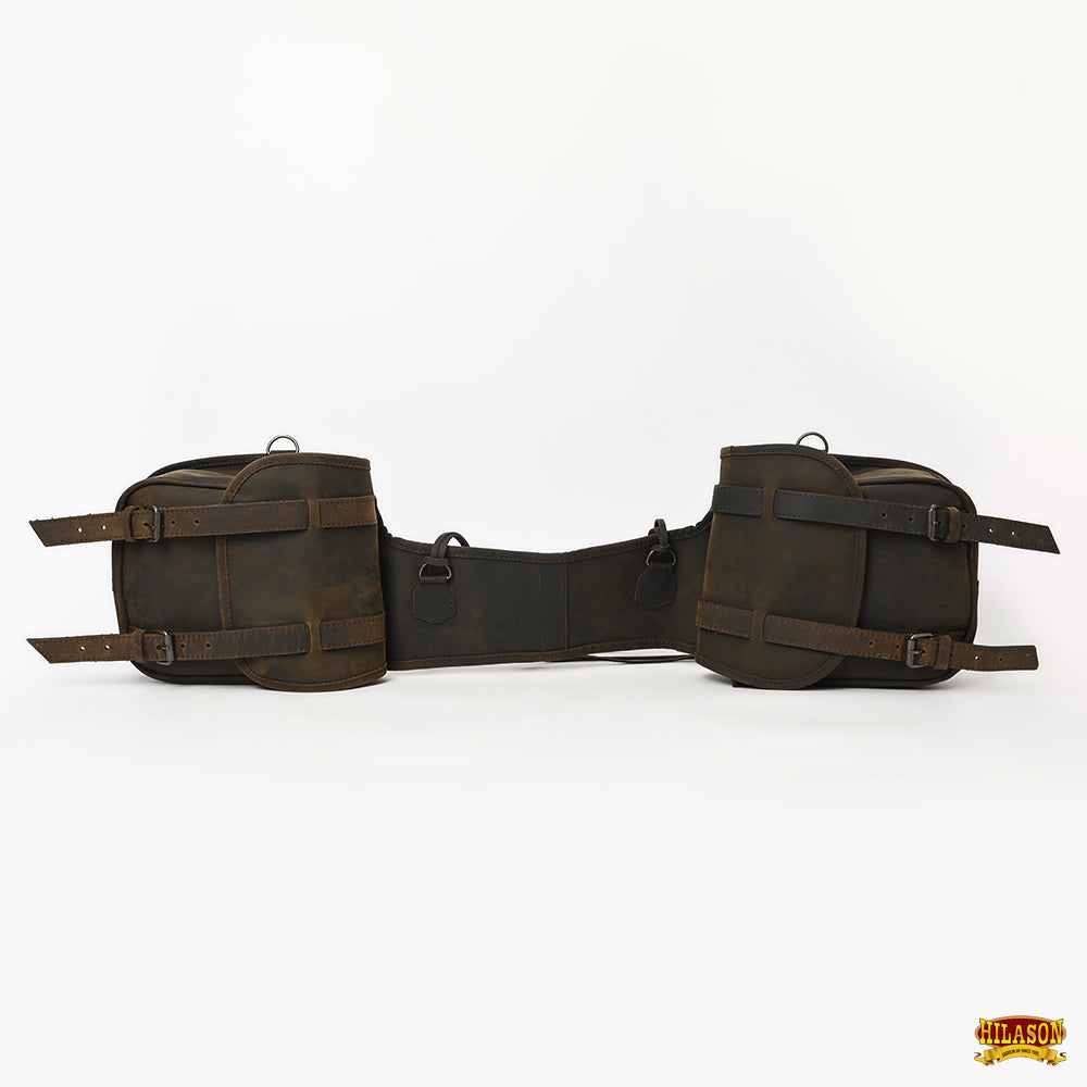 Hilason Soft Leather Horse Saddle Bag Dark Brown