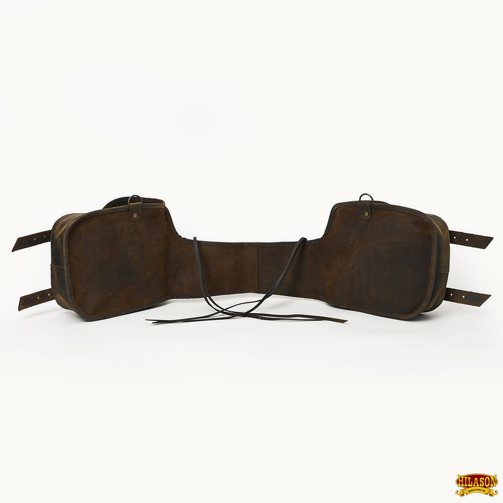 Hilason Soft Leather Horse Saddle Bag Dark Brown