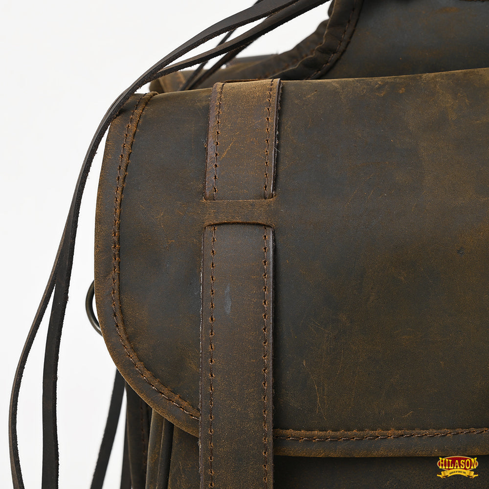 Hilason Soft Leather Horse Saddle Bag Dark Brown