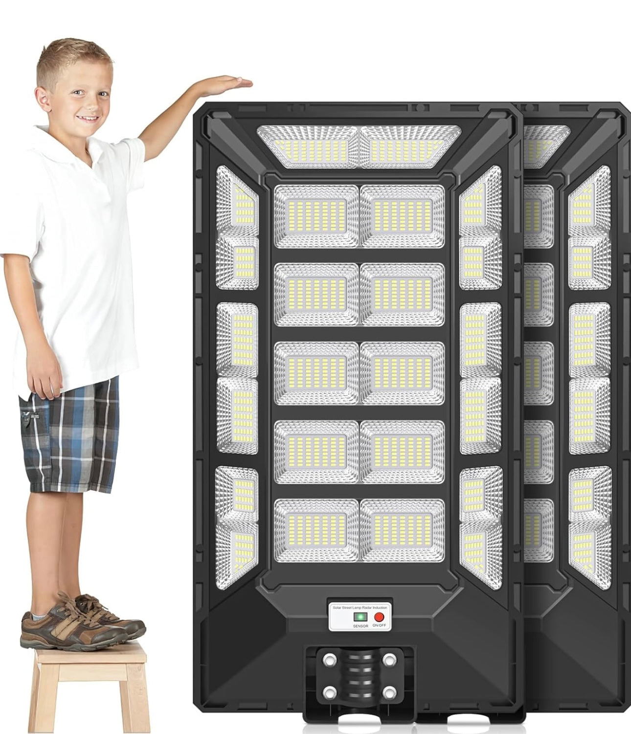 3800W Solar Street Lights Outdoor Waterproof 6500K Dusk to Dawn 180000 Lumen Motion Sensor Super Bright Solar Parking Lot Light