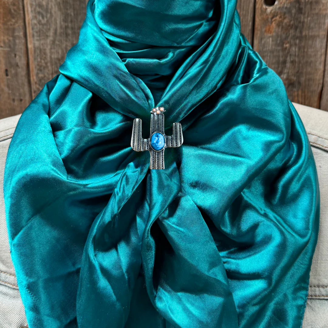 35X35" Solid Teal Wild Rag / Scarf WRS5 - Western Concho Wild Rag Slides - Assorted