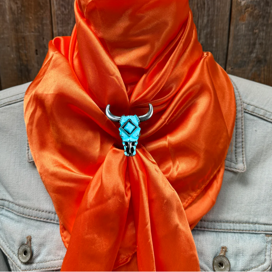 35X35" Solid Orange Wild Rag / Scarf WRS20 - Western Concho Wild Rag Slides - Assorted