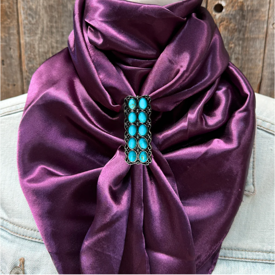 35X35" Solid Plum Wild Rag / Scarf WRS21 - Western Concho Wild Rag Slides - Assorted