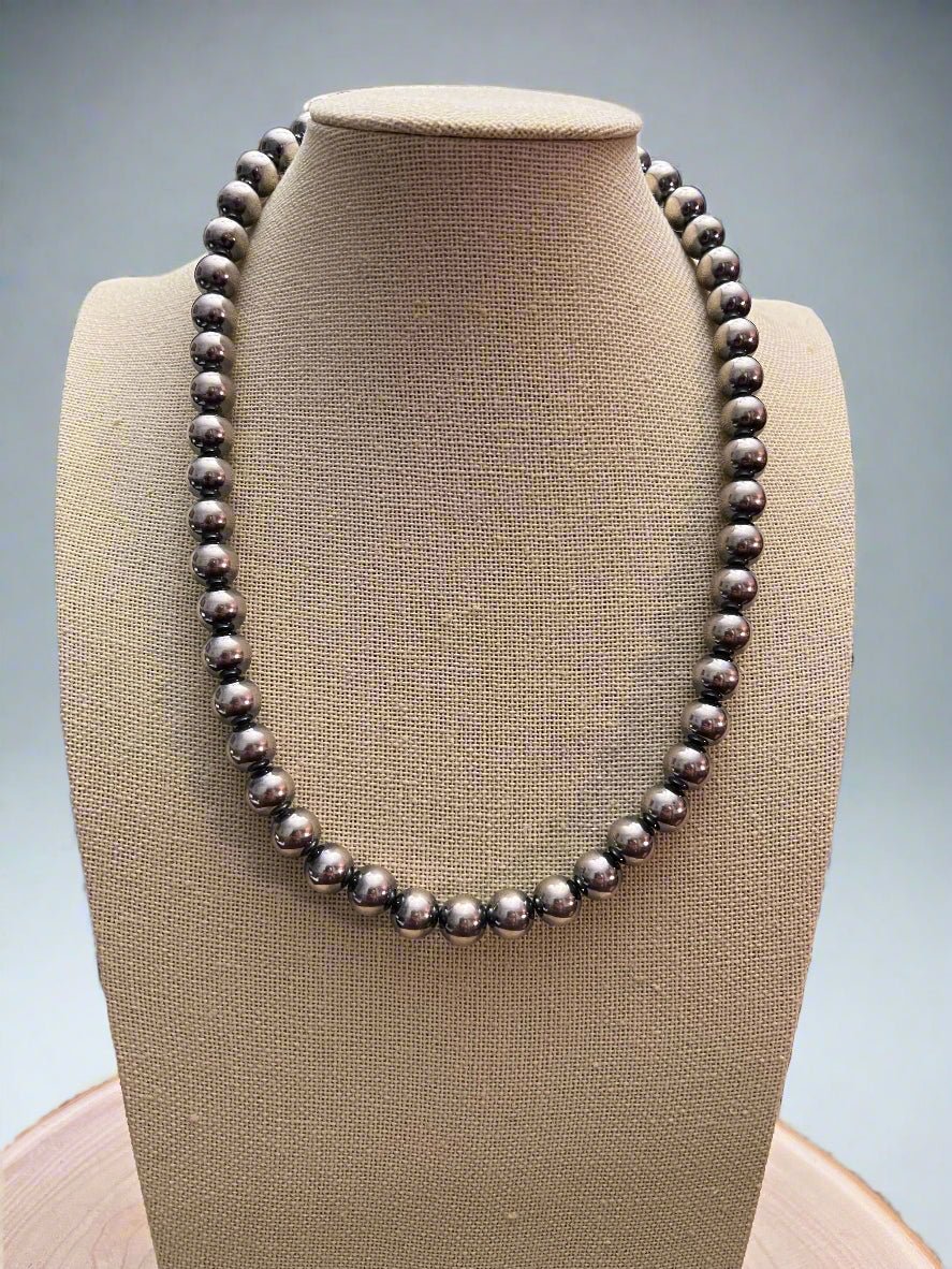 10mm Sterling Pearl Necklace - 18 inch necklace