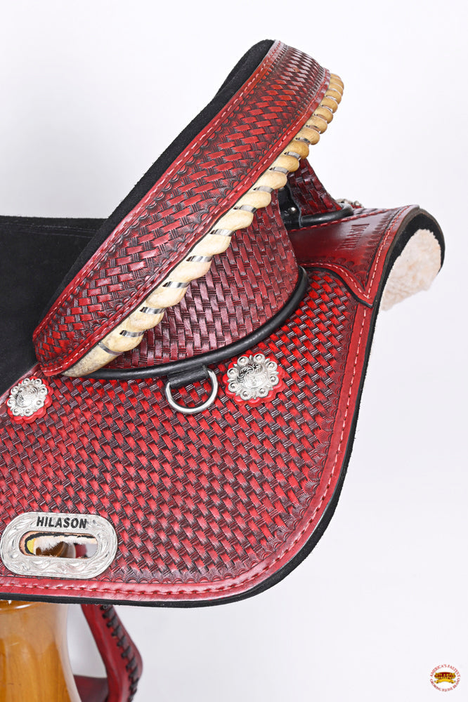 Western Horse Saddle Hilason Treeless American Leather Trail Barrel Tack