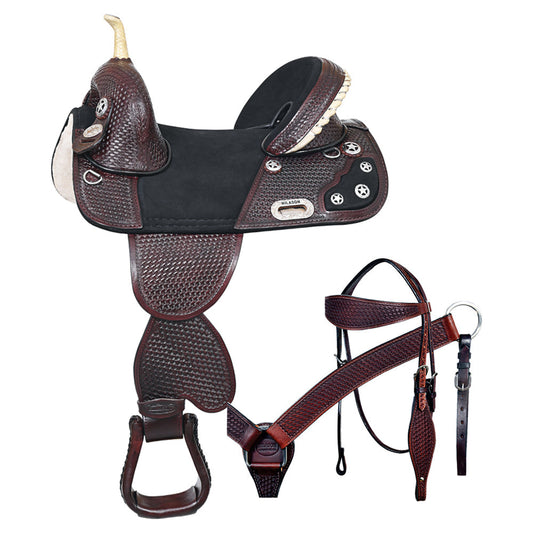 Hilason Western Horse Saddle Treeless American Leather Trail Barrel Tack