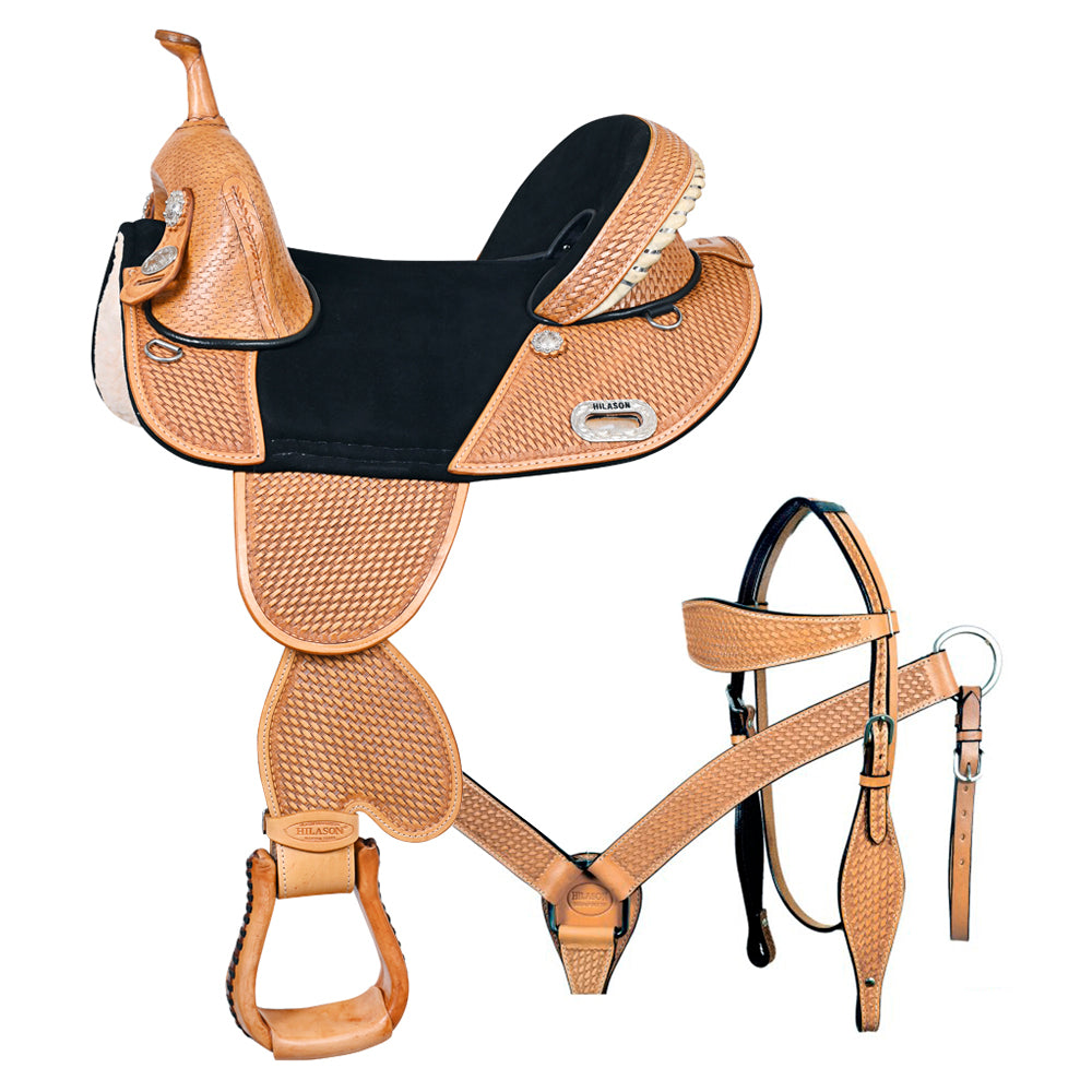 Hilason Western Horse Saddle Treeless American Leather Trail Barrel Tack