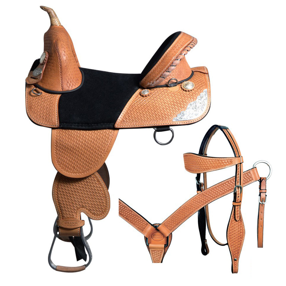 Hilason Western Horse Saddle Treeless American Leather Trail Barrel Tack