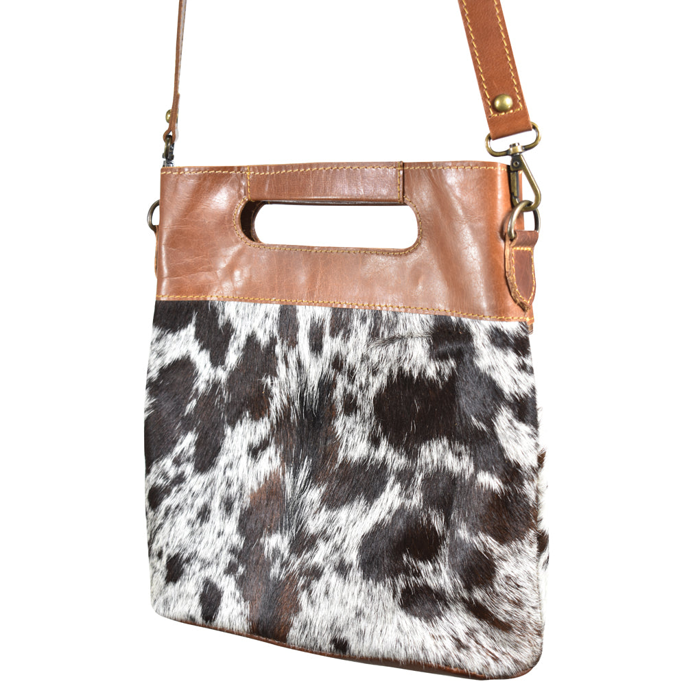 ADBGS160BRW American Darling Hand Tooled Hair On Genuine Leather Women Bag Western Handbag Purse