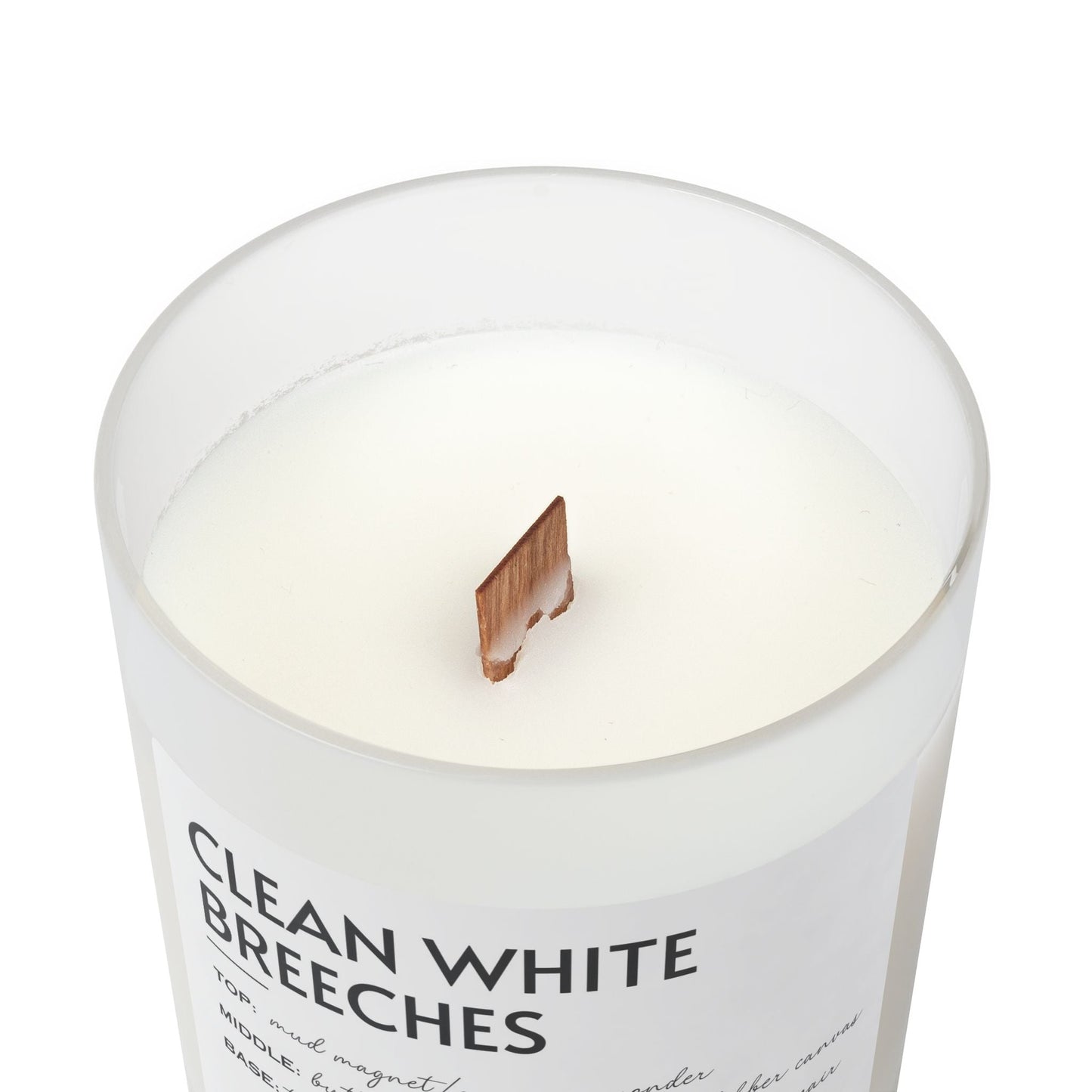 Frosted Glass Candle, 11oz - Clean White Breeches