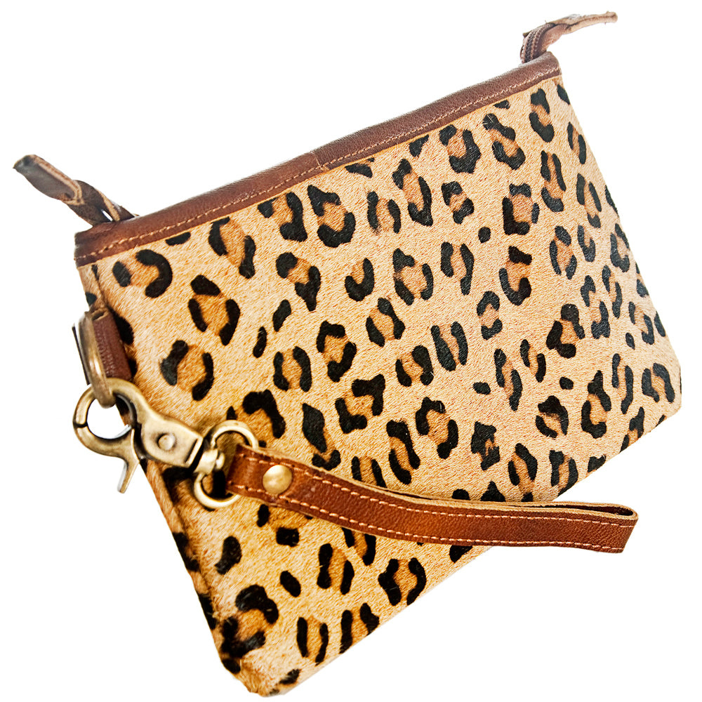 American Darling ADBG344CHE Wristlet Hair On Genuine Leather Women Bag Western Handbag Purse