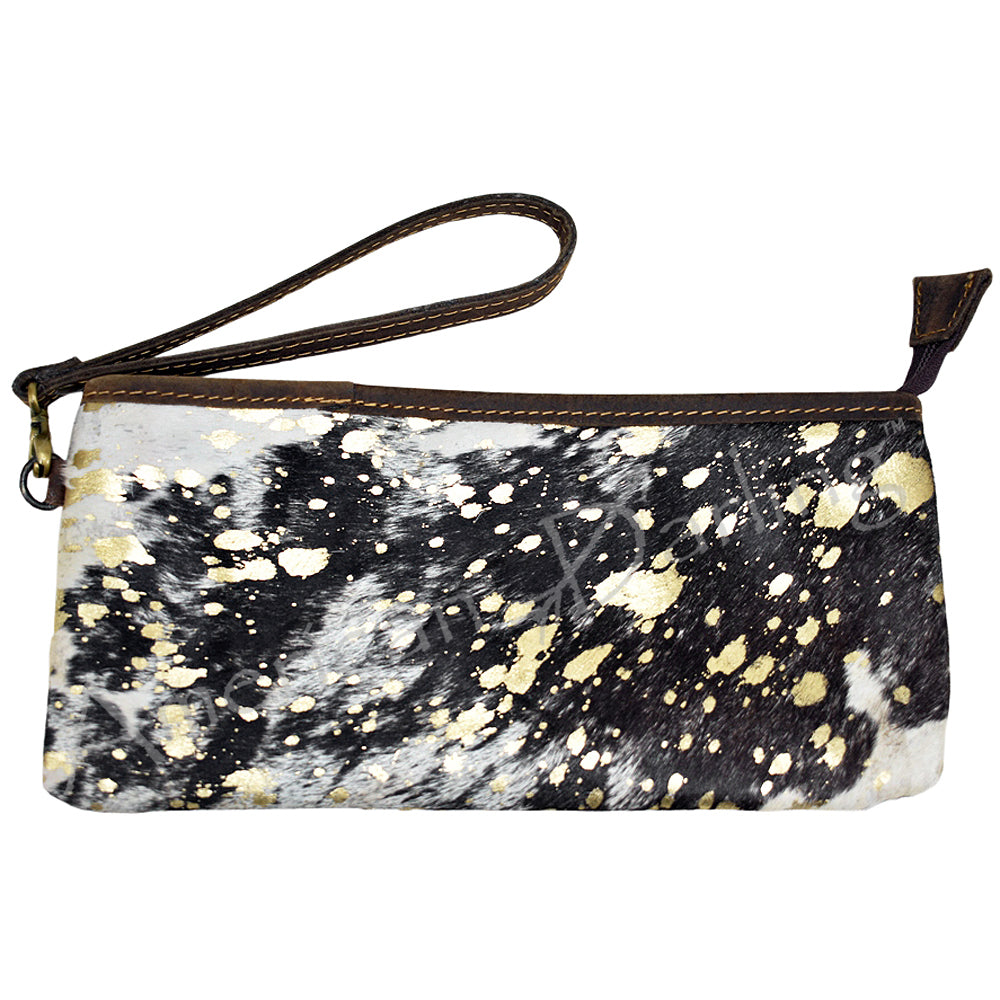 American Darling ADBG344ACGO Wristlet Hair On Genuine Leather Women Bag Western Handbag Purse