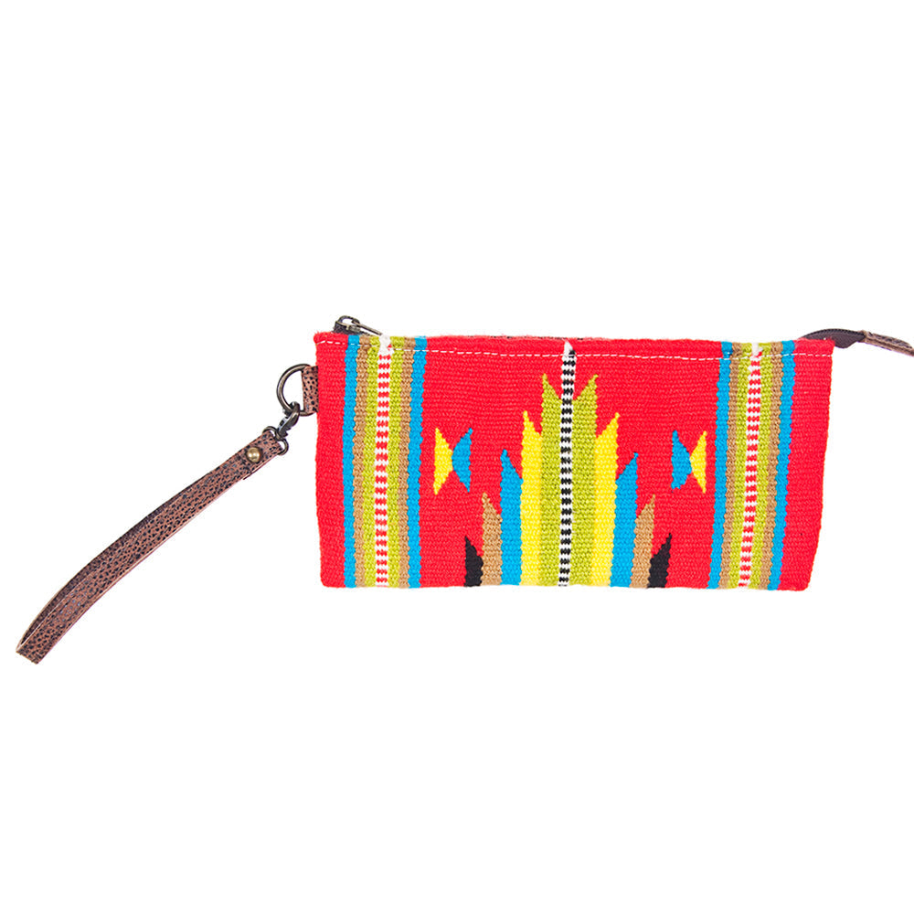 American Darling ADBG344DAR3 Wristlet Saddle Blanket Genuine Leather Women Bag Western Handbag Purse
