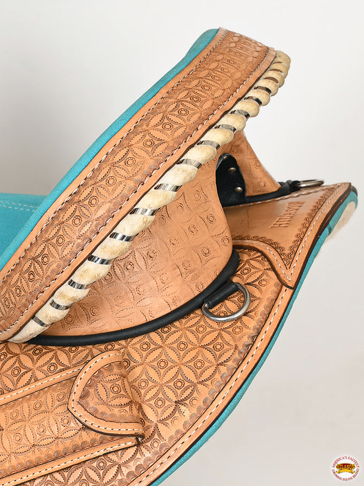 Western Horse Barrel Saddle Treeless American Leather Oiled Hilason