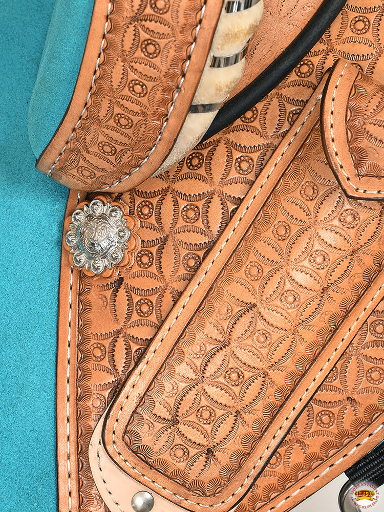 Western Horse Barrel Saddle Treeless American Leather Oiled Hilason