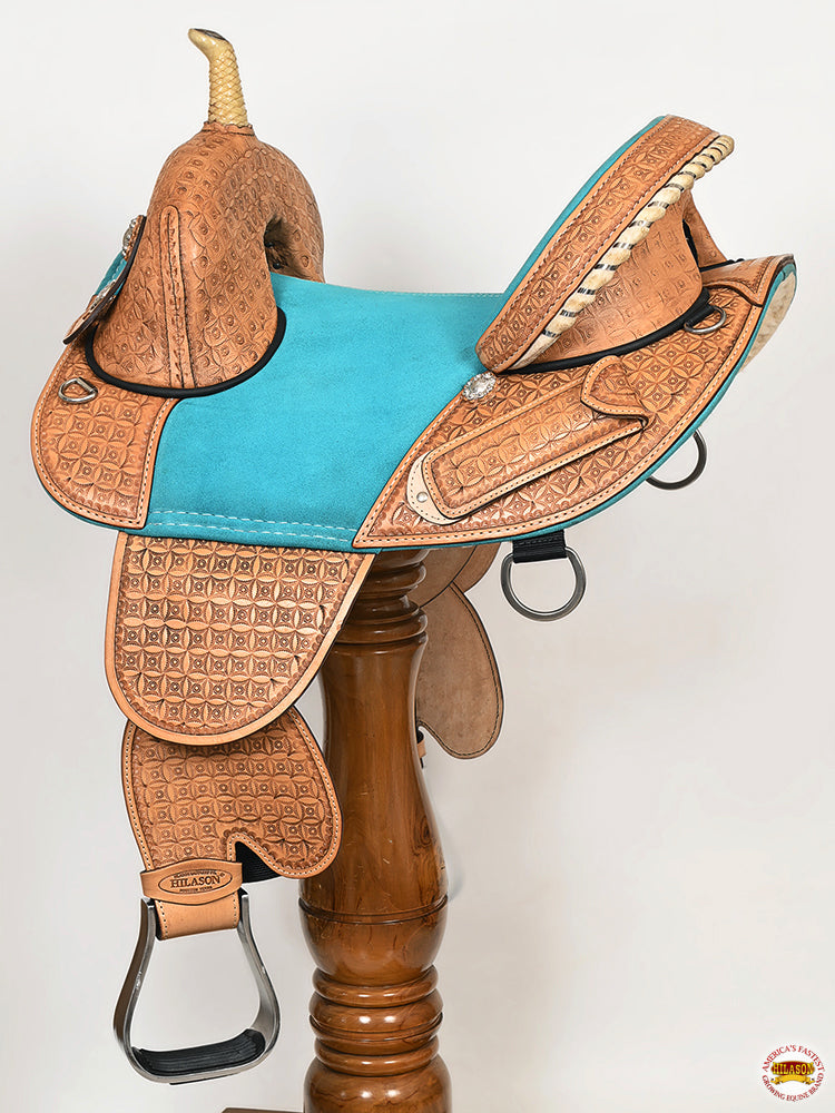 Western Horse Barrel Saddle Treeless American Leather Oiled Hilason