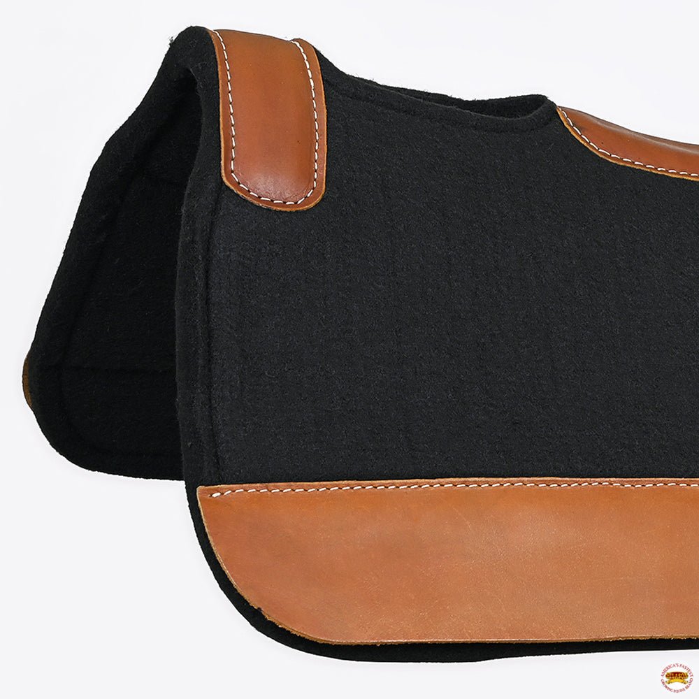 32X32Â  Hilason Western Contoured Horse Saddle Pad Wool Felt Square Black