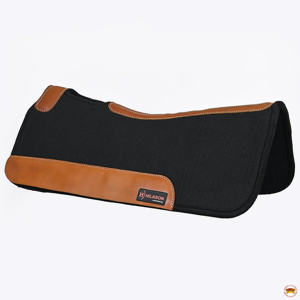 32X32Â  Hilason Western Contoured Horse Saddle Pad Wool Felt Square Black