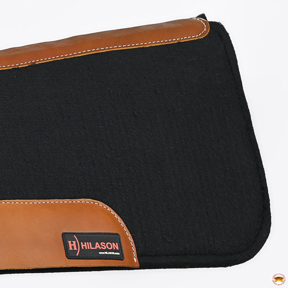 32X32Â  Hilason Western Contoured Horse Saddle Pad Wool Felt Square Black