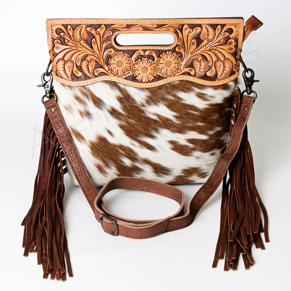 American Darling Clutch Hand Tooled Hair on Genuine Leather Western Women Bag Handbag Purse | Purses for Cute