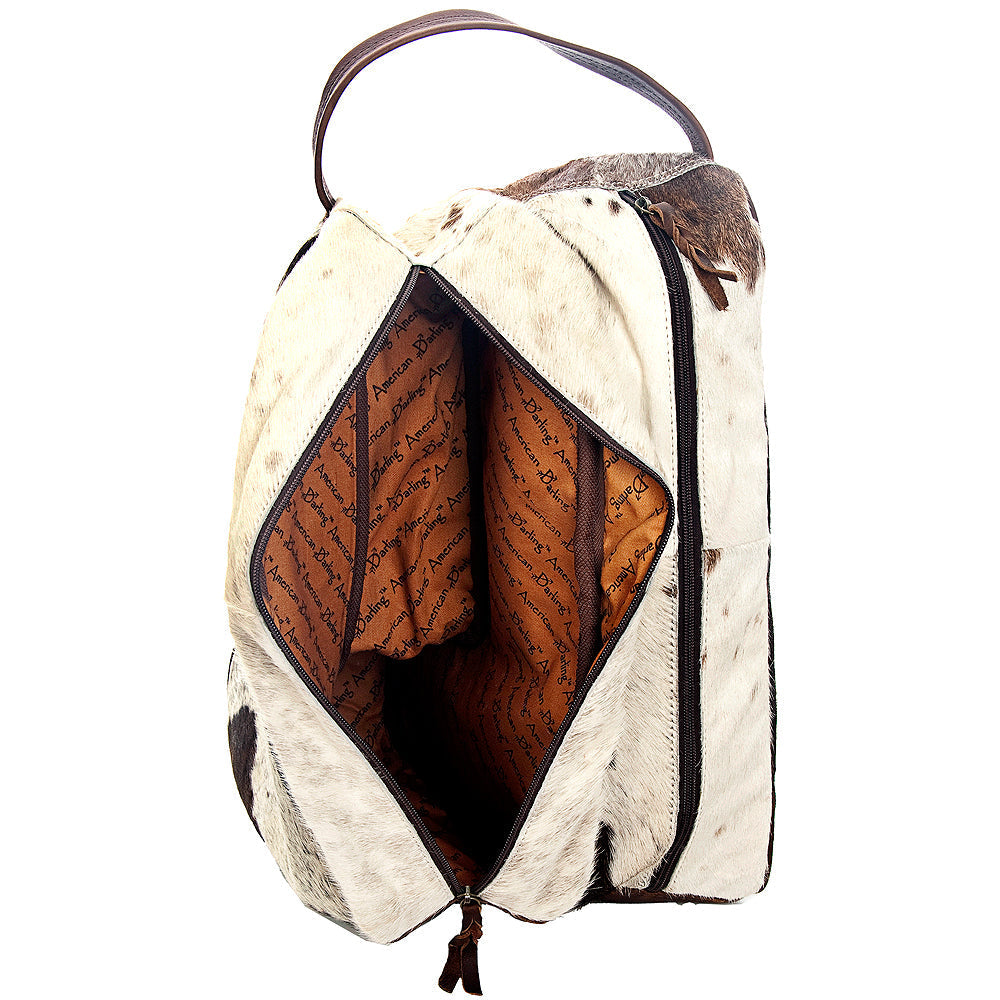American Darling ADBG354BRW Boot Cover Hair On Genuine Leather Women Bag Western Handbag Purse