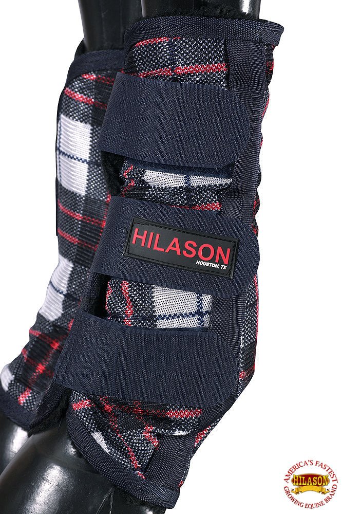 Medium Hilason Horse Fly Boots Uv Protection Fleece Lined 4 Pack Plaid