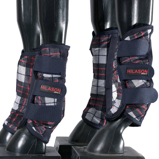 Medium Hilason Horse Fly Boots Uv Protection Fleece Lined 4 Pack Plaid