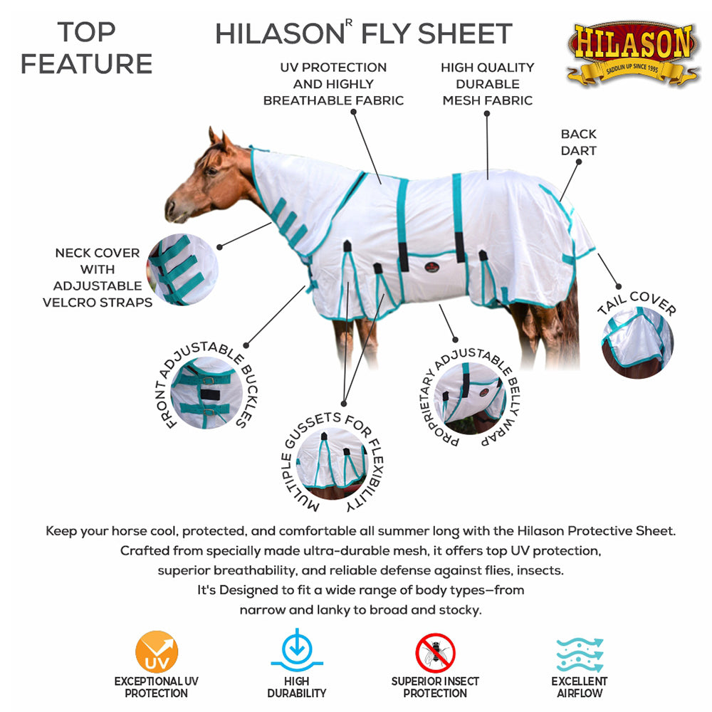 HILASON UV Protect Mesh Bug Mosquito Horse Fly Sheet Summer Spring