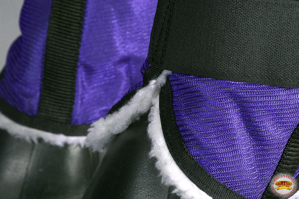 Hilason Western Horse Fly Boots W/ Fleece Uv Protection Insects Purple