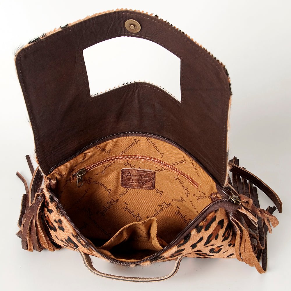 American Darling Hand Tooled Hair-On Genuine Leather Women Bag Western Handbag Purse