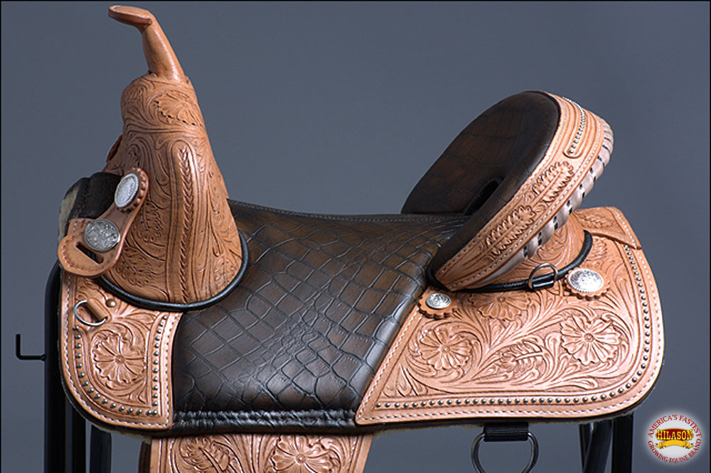 Hilason Western Horse Treeless Trail Barrel Racing American Leather Saddle