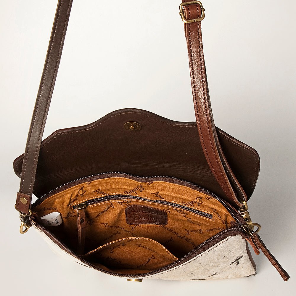 American Darling  Envelope Hand Tooled Hair On Genuine Leather Women Bag Western Handbag Purse