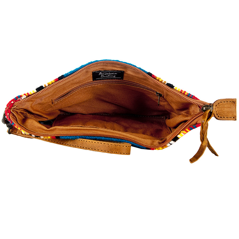 American Darling ADBG344DAR7 Wristlet Saddle Blanket Genuine Leather Women Bag Western Handbag Purse
