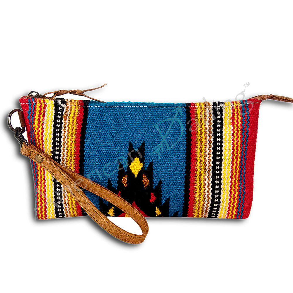 American Darling ADBG344DAR7 Wristlet Saddle Blanket Genuine Leather Women Bag Western Handbag Purse