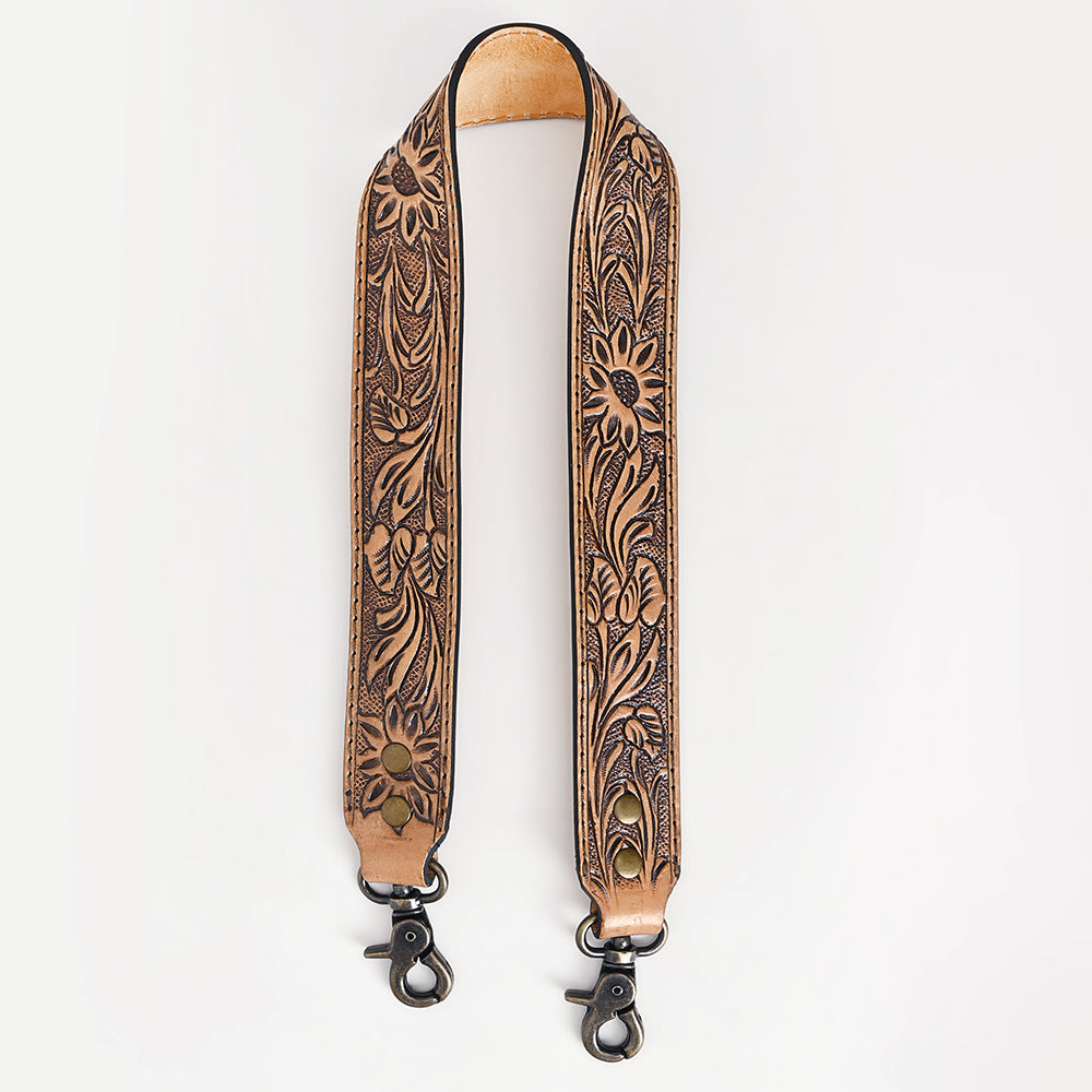 American Darling ADBT105-48 Hand Tooled Genuine Leather Crossbody Handle Strap For Bags
