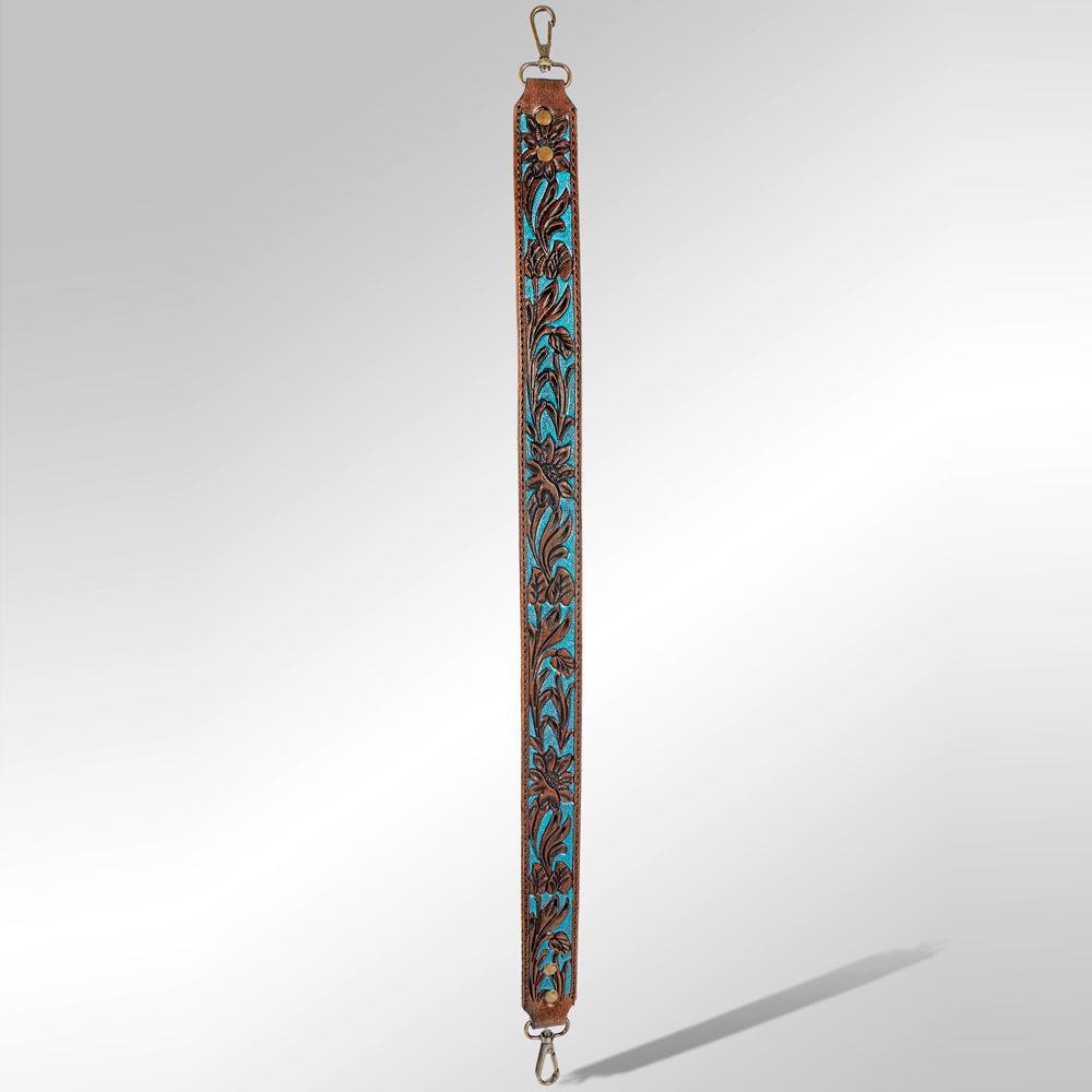 American Darling ADBT106-48 Hand Tooled Genuine Leather Crossbody Handle Strap For Bags