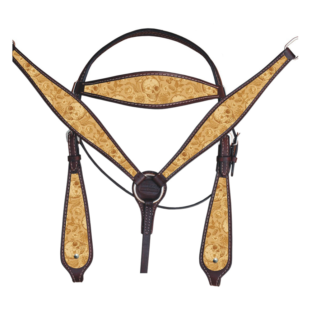 Western Horse Headstall Breast Collar Set Tack American Leather  Hilason
