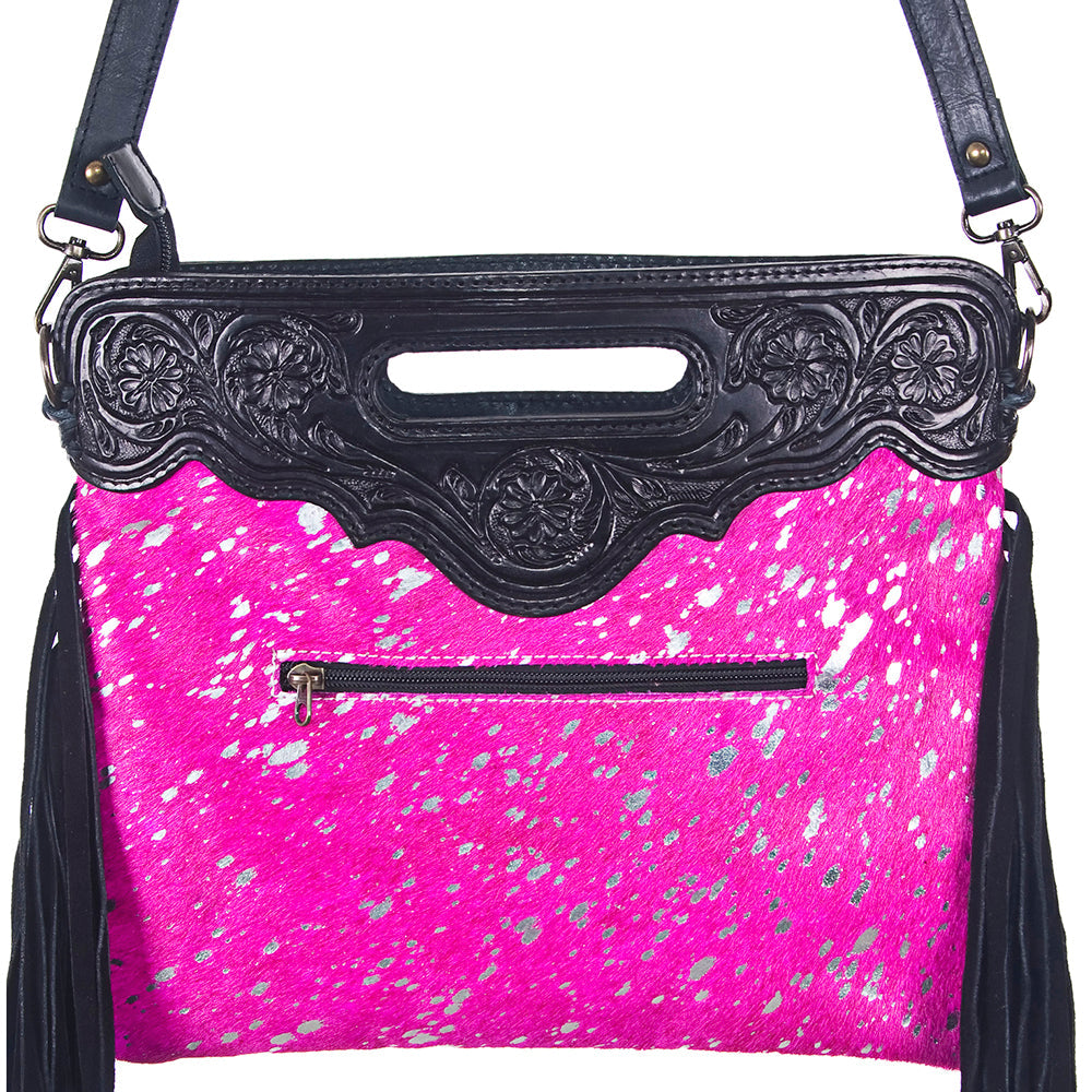 American Darling Clutch Hand Tooled Saddle Blanket Fabric Genuine Leather Western Women Bag Handbag Purse | Purses for Cute