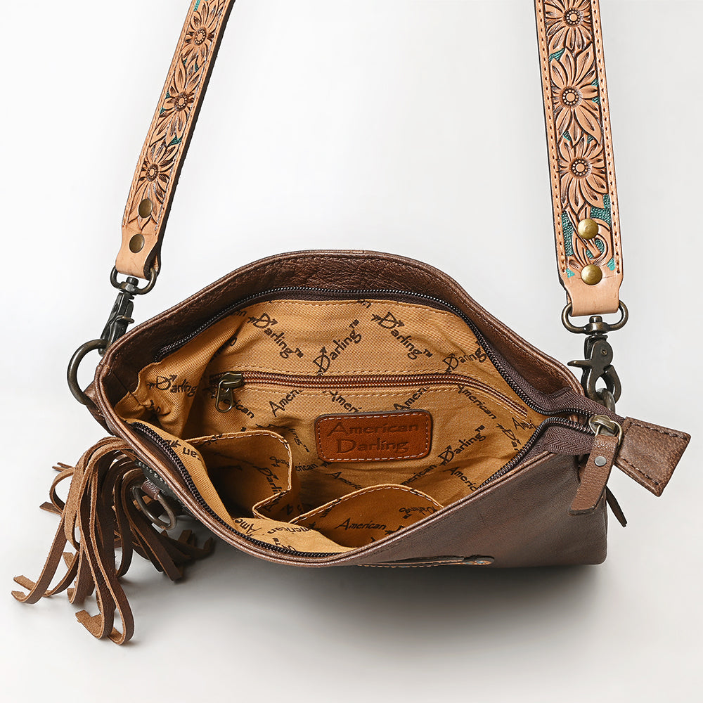 American Darling ADBG469 Chaps Bag Hand Tooled Genuine Leather Women Bag Western Handbag Purse