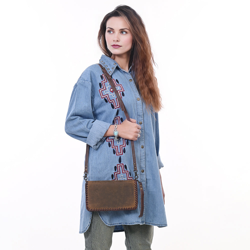 American Darling ADBG485CRAZY Organiser Genuine Leather Women Bag Western Handbag Purse