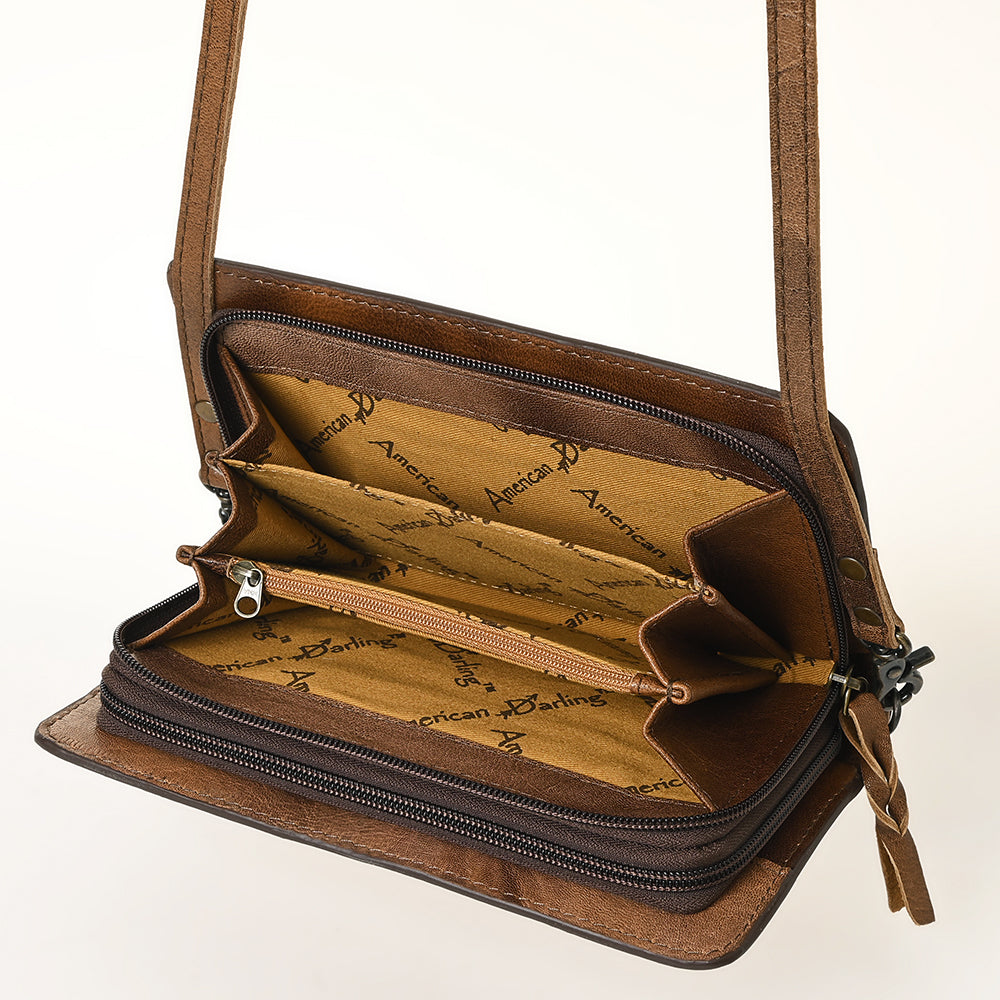 American Darling ORGANISER Upcycled Wool Genuine Leather women bag western handbag purse