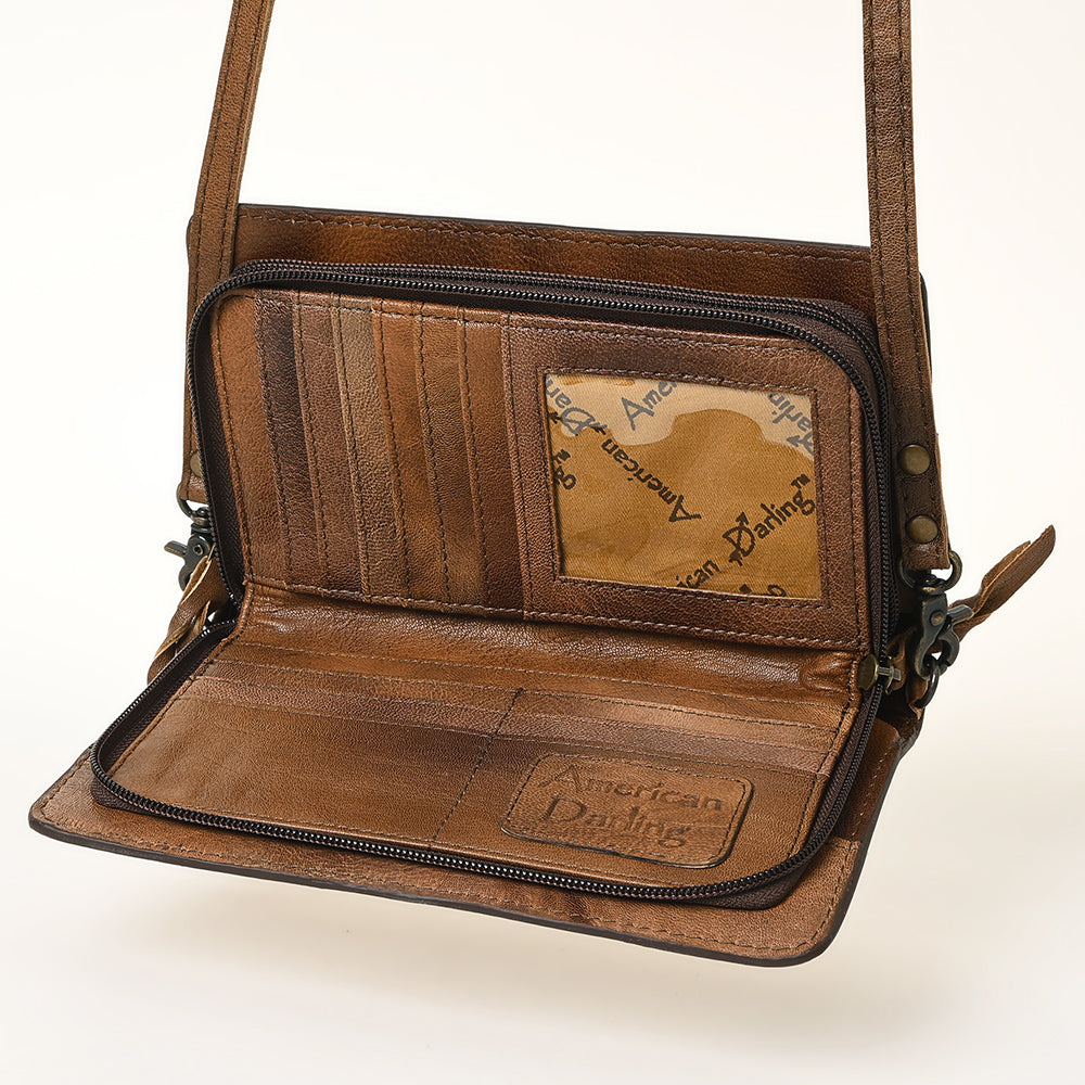 American Darling ORGANISER Upcycled Wool Genuine Leather women bag western handbag purse